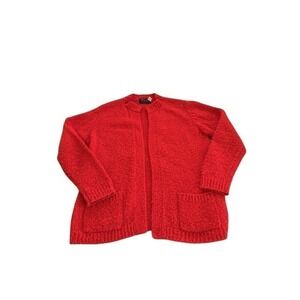 Vintage 1950-1960's Bonnie Lee Leroy Women's Red Knit Cardigan Sweater Size Lg